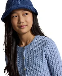 Polo Ralph Lauren Girls' 7-16 Mini-Cable Button Front Cardigan