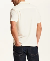Vintage & Black Men's Crinkle Texture Camp Collar Shirt