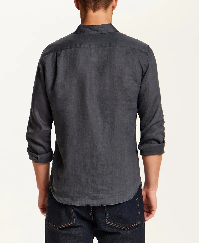 Vintage & Black Men's Long-Sleeve Linen Shirt