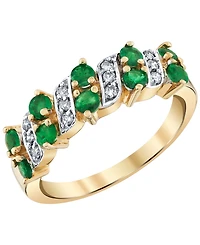 Macy's Emerald (3/4 ct. t.w.) & Diamond (1/8 ct. t.w.) Ring in 14k Yellow Gold