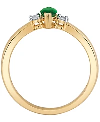 Macy's Emerald (3/8 ct. t.w.) and Diamond Accent Ring in 14k Yellow Gold