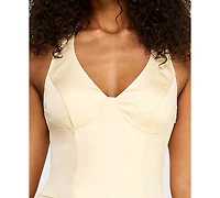 Alex & Sophia Women's Halter Neck Fit Flare Mini Dress