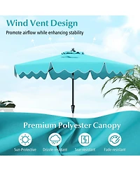 Sugift 9 ft Patio Umbrella with Crank Handle and Push Button Tilt