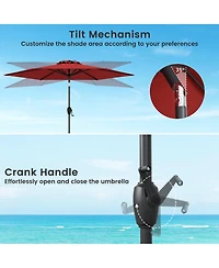 Sugift 7.5 ft Heavy Duty Outdoor Market Umbrella with Push Button Tilt