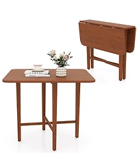 Sugift Foldable Dining Table for Two to Four with Solid Wood Legs