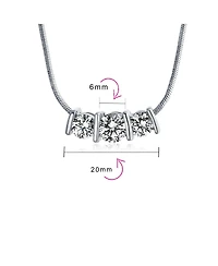 Bling Jewelry 3 Stone Cz Past Present Future Solitaire Cubic Zirconia Necklace