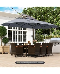 Sugift 15.5 ft Extra Large Patio Umbrella with Solar Led Lights