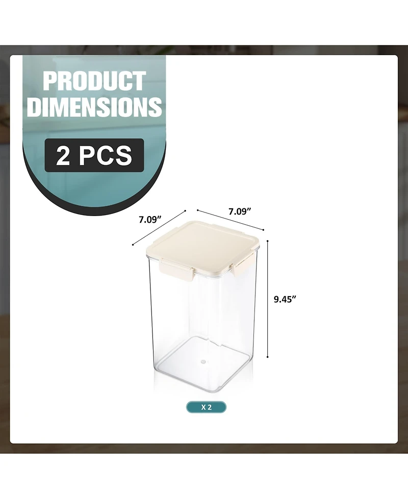Sorbus Pack 4500ml/158.73oz Clear Stackable Airtight Food Storage Containers for Pantry, Rice, Pasta