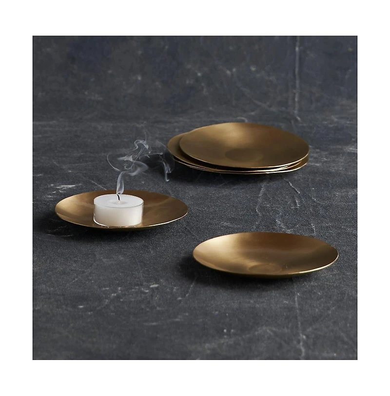 The Collective Home, Artisan Brass Plates Extra Small - Set of 6