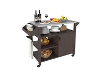 Slickblue Outdoor Grill Cart with Storage Cabinet and Shelves