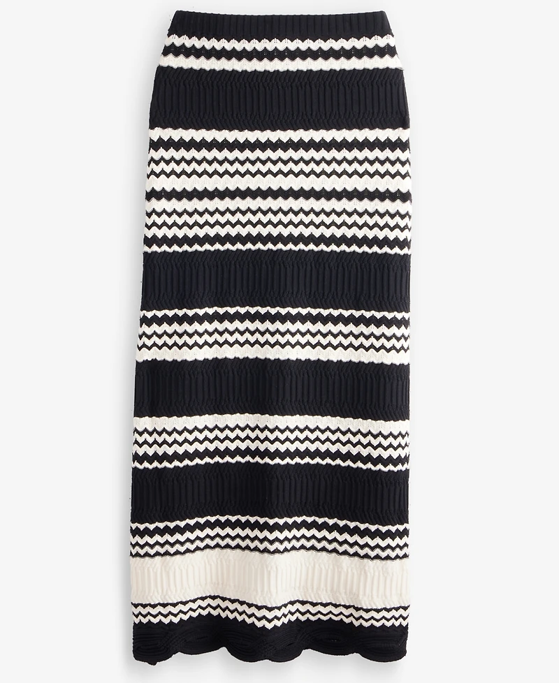 I.n.c. International Concepts Women's Stripe Crochet Midi Skirt, Macy's Exclusive