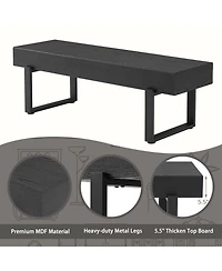 Rainsken Wooden Ottoman Bench, Farmhouse Bench for Living Room, Entryway Benches, Kitchen Table Bench