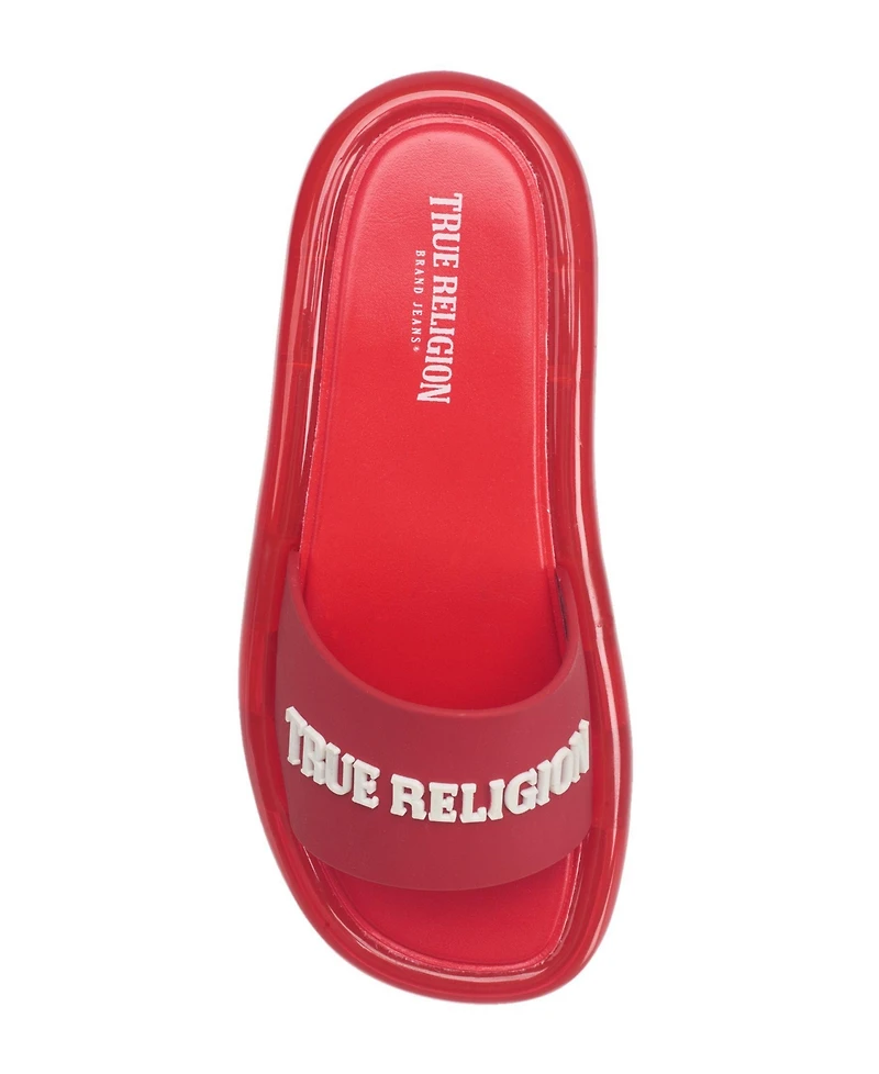 True Religion Women's Logo Strap Jelly Slide