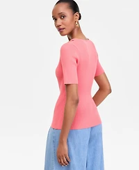 I.n.c. International Concepts Women's Short Sleeve V-Neck Cardigan