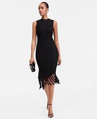I.n.c. International Concepts Women's Sleeveless Fringe-Trim Sweater Dress, Macy's Exclusive