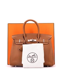 Pre-Owned HERMES Birkin 30 Handbag Brown Togo with Palladium Hardware