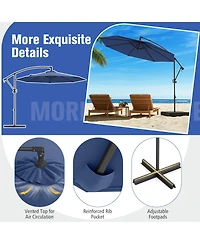 Sugift 10 ft Offset Hanging Umbrella with Base and Tilt Function