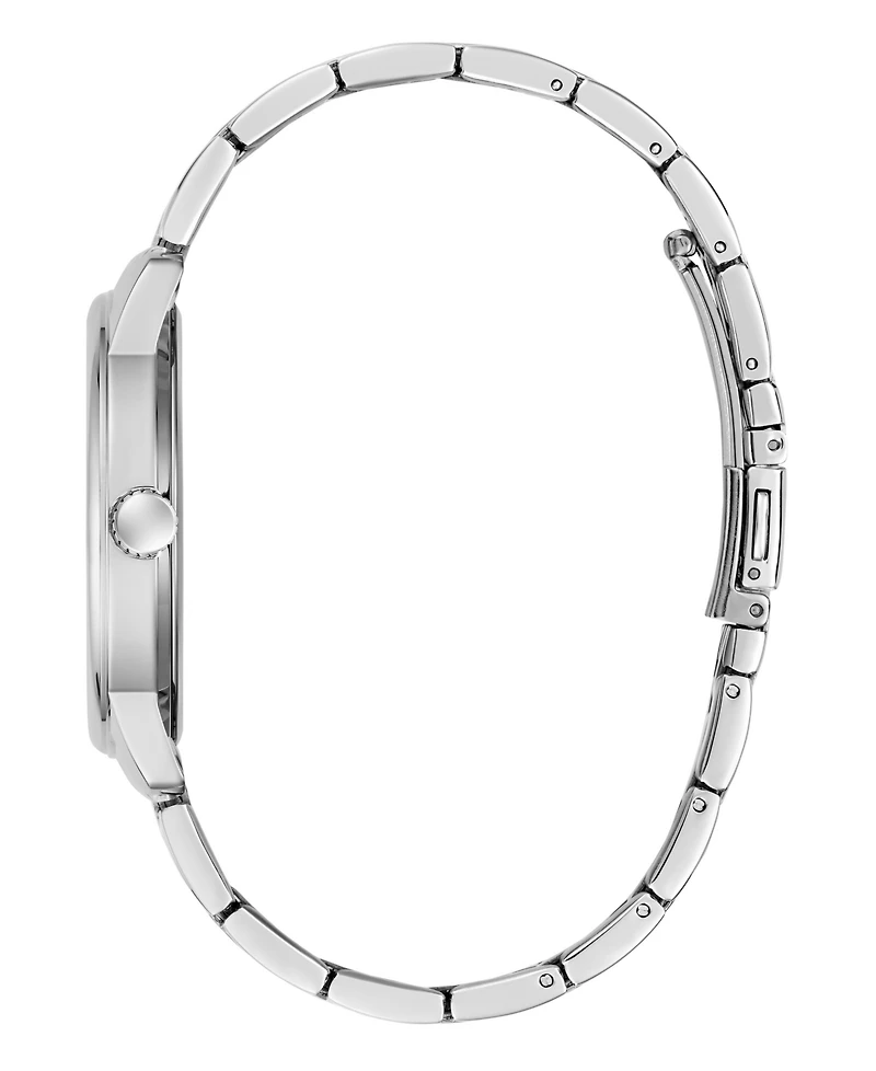 Guess Men's Silver-Tone Analog Watch, 40mm