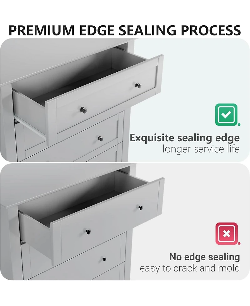 gaomon 6 Drawer Modern Dresser Wide Deep Drawers for Bedroom