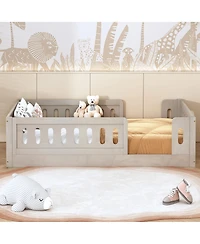 flynama Wood Platform Bed Guardrail