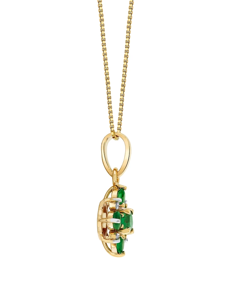 Macy's Emerald (8/15 ct. t.w.) & Diamond Accent Pendant Necklace in 10k Yellow Gold