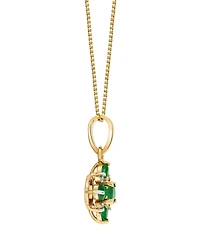Macy's Emerald (8/15 ct. t.w.) & Diamond Accent Pendant Necklace in 10k Yellow Gold