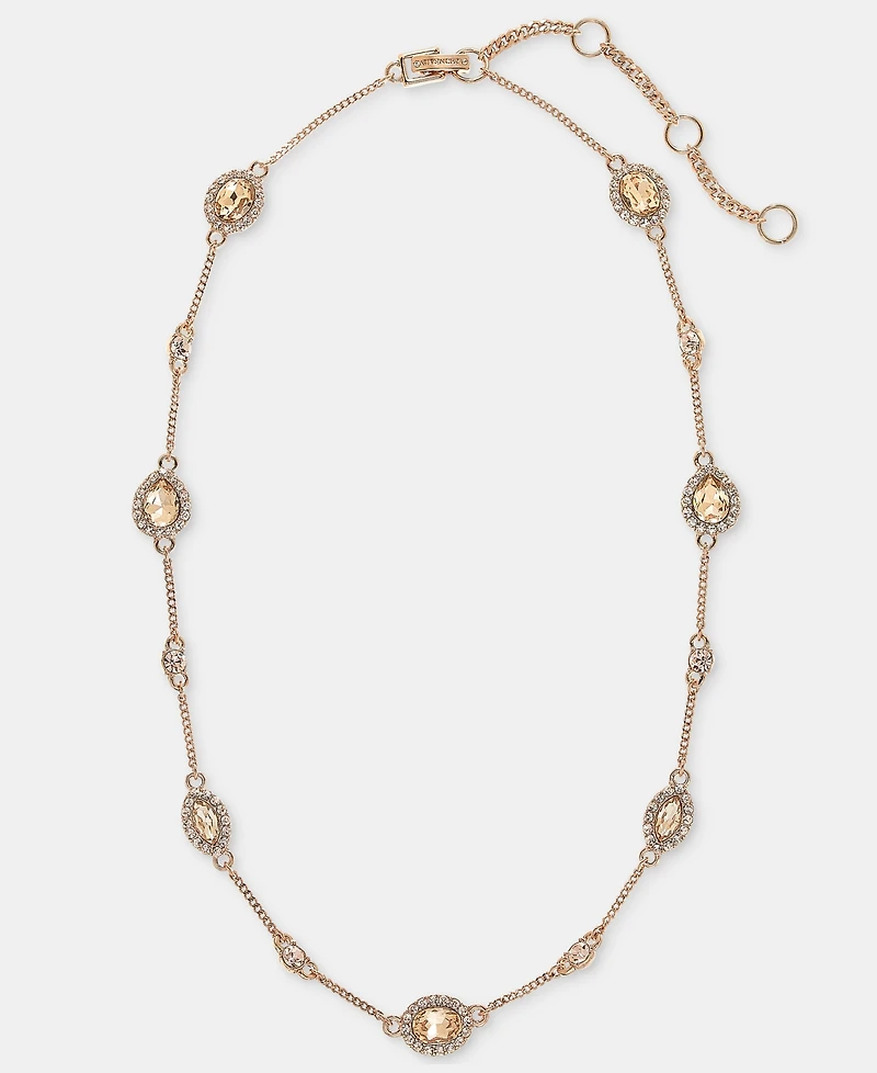 Givenchy Stone Station Collar Necklace, 16" + 3" extender