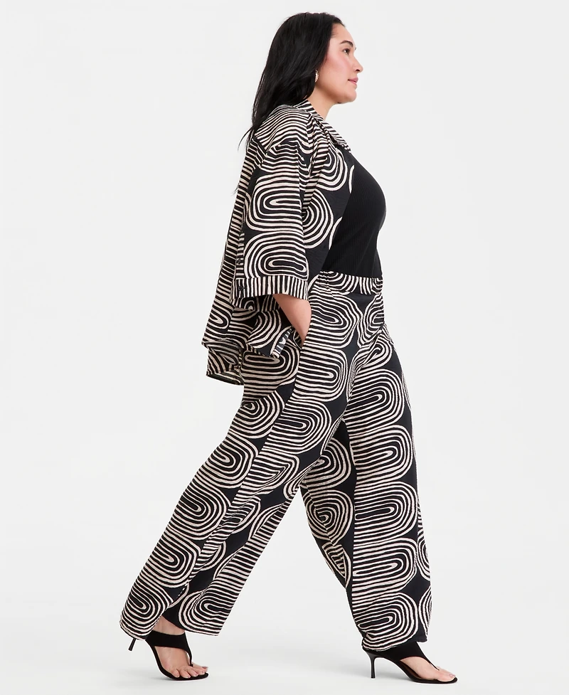 I.n.c. International Concepts Plus Printed High Rise Wide Leg Pants