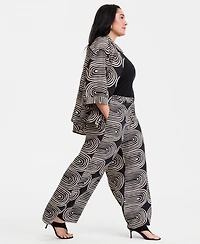 I.n.c. International Concepts Plus Printed High Rise Wide Leg Pants