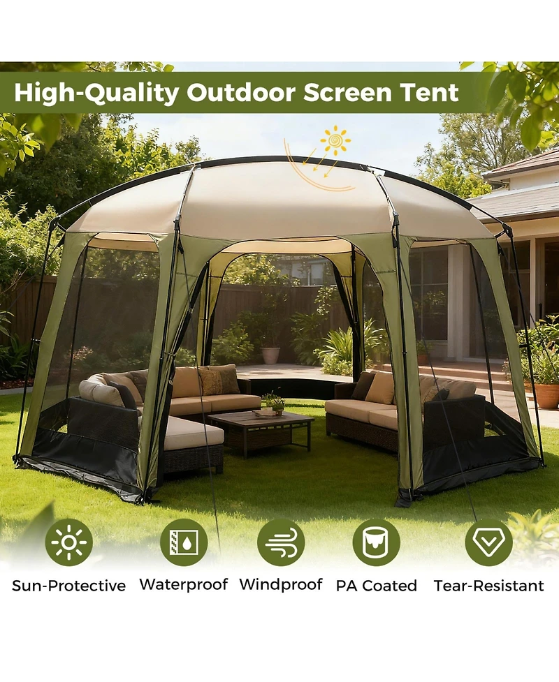 Sugift Six to Eight Person Canopy Tent with Zippered Door