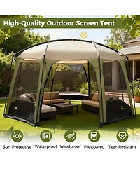 Sugift Six to Eight Person Canopy Tent with Zippered Door