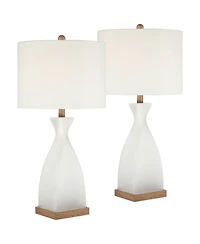 360 Lighting Ryan High Frosted Glass Modern Coastal Table Lamp Set of 2