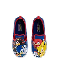 Sonic The Hedgehog Little Boys Ultimate Team Blue Slip On Canvas Shoes (Little 12/ 13-4)