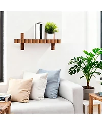 Yigii Modern Scalloped Wall Shelf for Home Decor