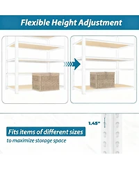 Yigii Adjustable 5-Tier Metal Connector Shelving - Heavy Duty, Boltless, for Kitchen, Pantry, Garage