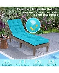 Sugift Outdoor Chaise Lounge Cushion with String Ties for Poolside