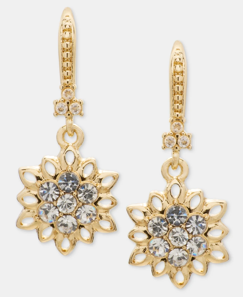 Marchesa Crystal Flower Drop Earrings
