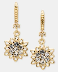 Marchesa Crystal Flower Drop Earrings