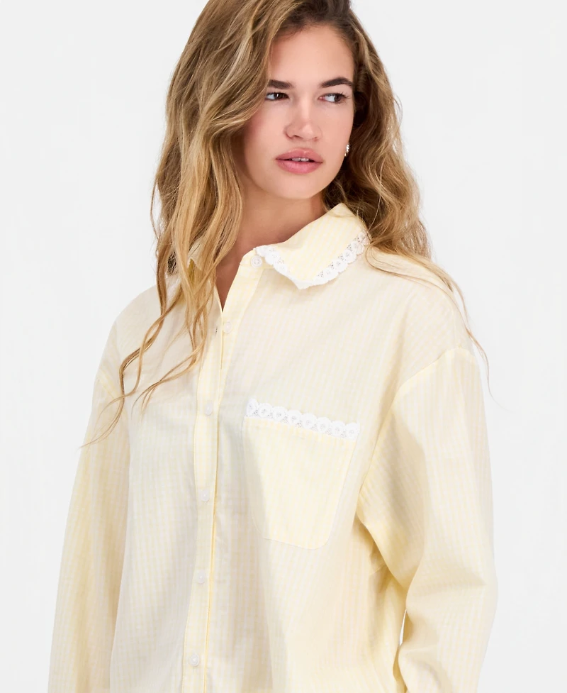 And Now This Petite Cotton Gingham Button-Front Shirt, Macy's Exclusive