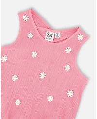 Deux par Deux Little Girls Crinkle Jersey Tank Top