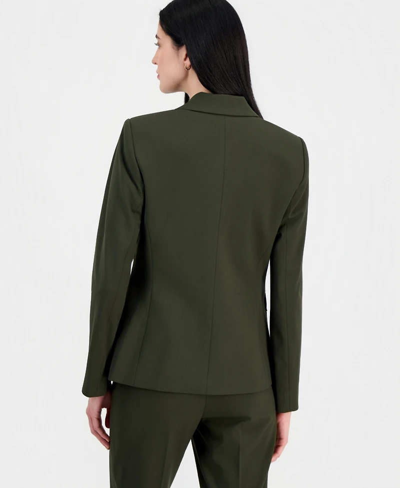 Tahari Asl Women's Bi-Stretch One-Button Blazer With Inner-Elastic Retractable Sleeve
