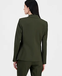 Tahari Asl Women's Bi-Stretch One-Button Blazer With Inner-Elastic Retractable Sleeve