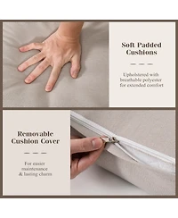 Gouun Outdoor Loveseat Sofa and Coffee Table Set with Thick Seat Cushions