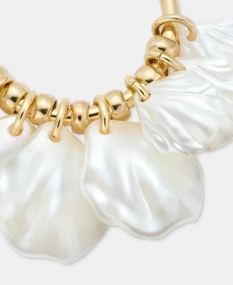 lonna & lilly Shaky Imitation Pearl Charm Hoop Earrings