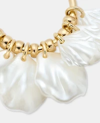 lonna & lilly Shaky Imitation Pearl Charm Hoop Earrings