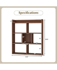Slickblue 7 Cube Open Back Bookshelf with Anti Tip Safety Wall Anchor