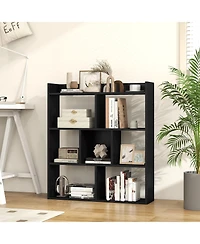 Slickblue 7 Cube Open Back Bookshelf with Anti Tip Safety Wall Anchor