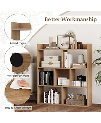 Slickblue 7 Cube Open Back Bookshelf with Anti Tip Safety Wall Anchor