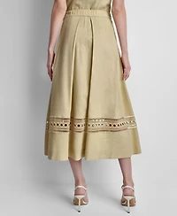 Dkny Women's Loop Embroidered Pleated Midi Skirt