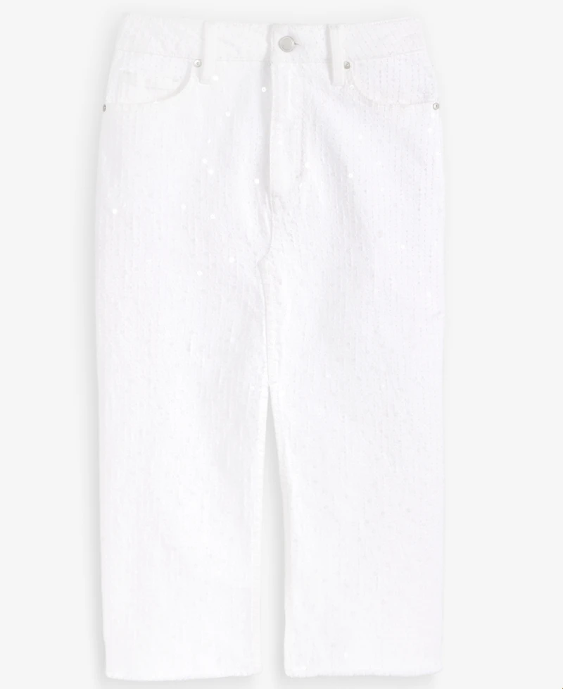 I.n.c. International Concepts Women's Sequin Embellished Denim Midi Skirt, Macy's Exclusive